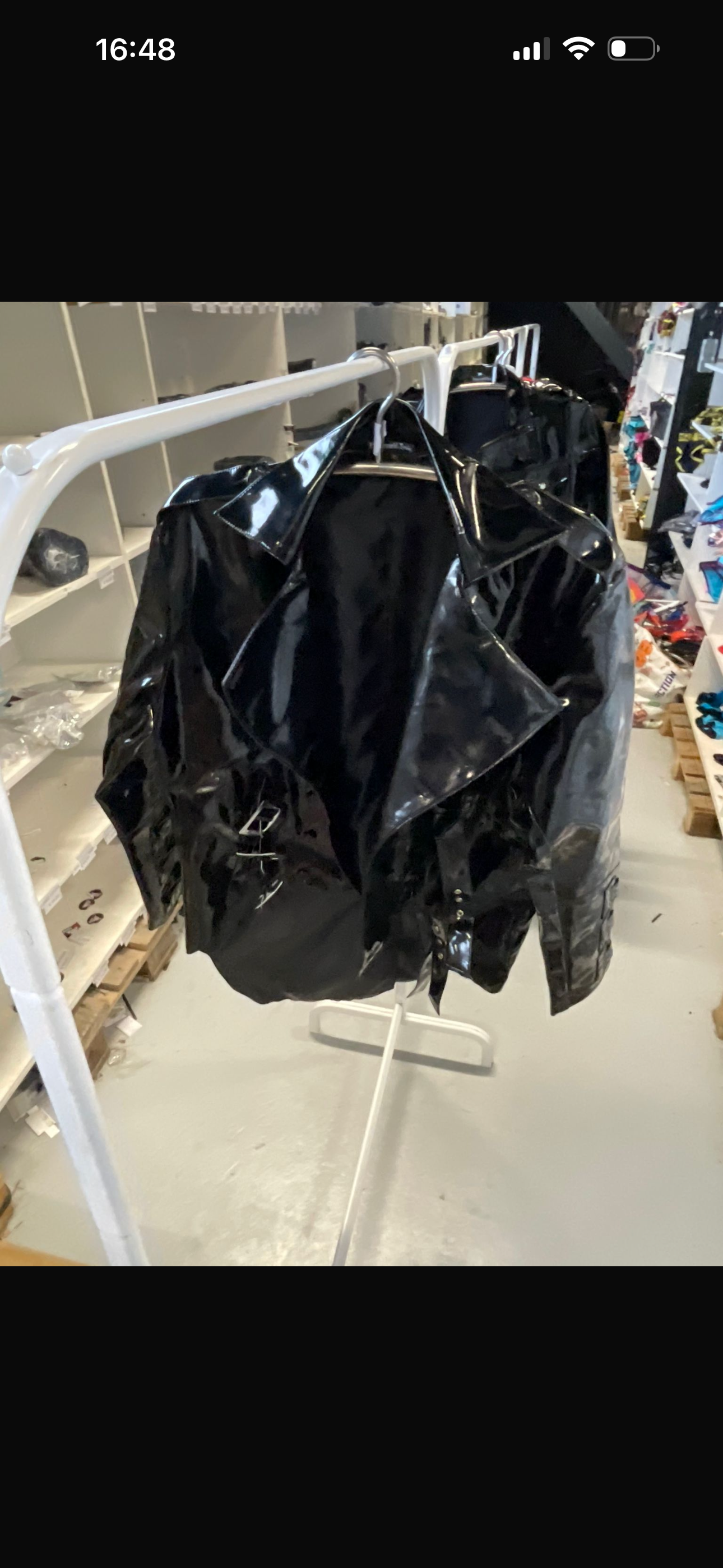 FashionWorld Kinky Glossy Black Jacket – Size XL