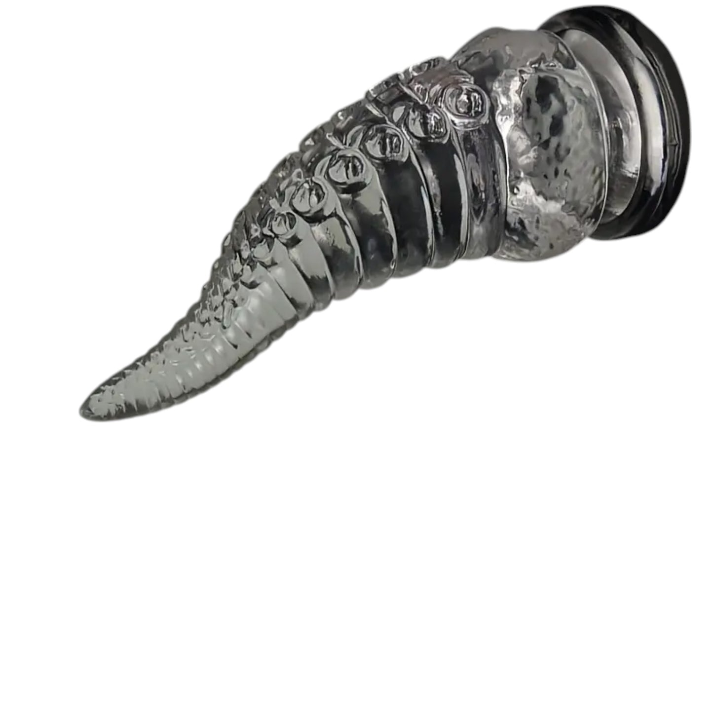 XXLtoys - Clear Curved Ribbed Fantasy Dildo – 16 cm with Suction Base