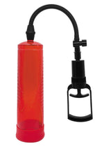 Bossoftoys Power Penis Pump Max Red - Strong hand grip - Size  22 cm - Dia box 6,9 cm - 60-00010