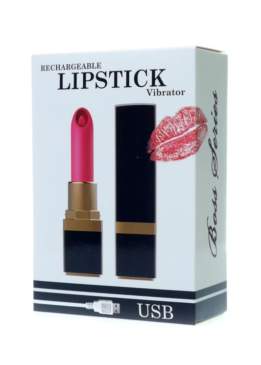 Bossoftoys Lipstick Vibrator - Rechargeable - Black housing - 60-00201 - Colour box