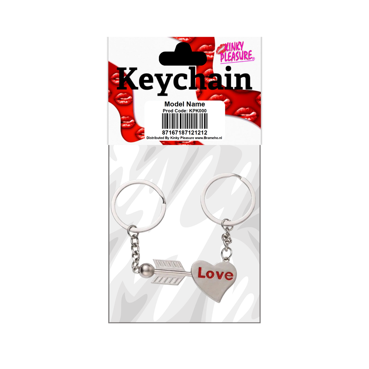 Kinky Pleasure - KPK060 - Keychain - Heart 'Love' And Arrow - 1 Pair