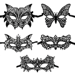 Kinky Pleasure - 10 Models - Venetian Mask – 10 Pack Elegant Black Lace-Style Models