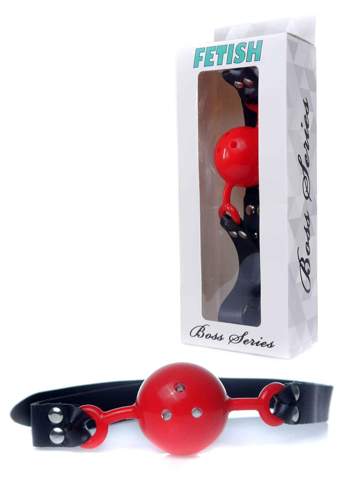Bossoftoys - 61-00032 - Ball Gag - adjustable - breathable - attractive colour window box - red