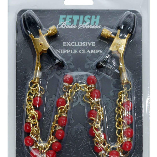 Boysoftoys - 61-00045 - Stimulator- Exclusive Nipple Clamps No. 15 -  gold nipple chain clamps - Strong Blister