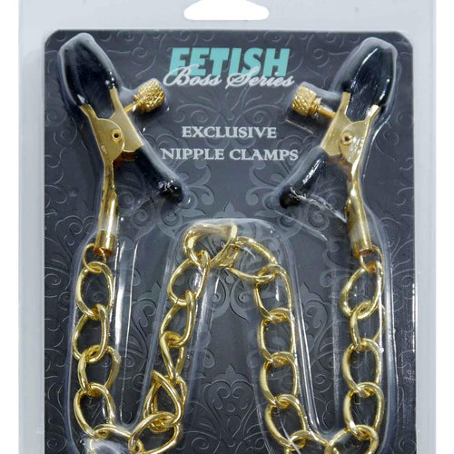 Boysoftoys - 61-00046 - Stimulator- Exclusive Nipple Clamps No. 16 -  gold nipple chain clamps - Strong Blister