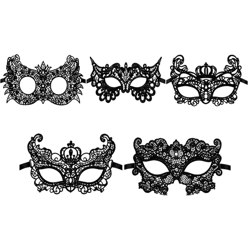 Kinky Pleasure - KPVM31 to KPVM35 - Venetian Mask – 5 Elegant Black Lace-Style Models