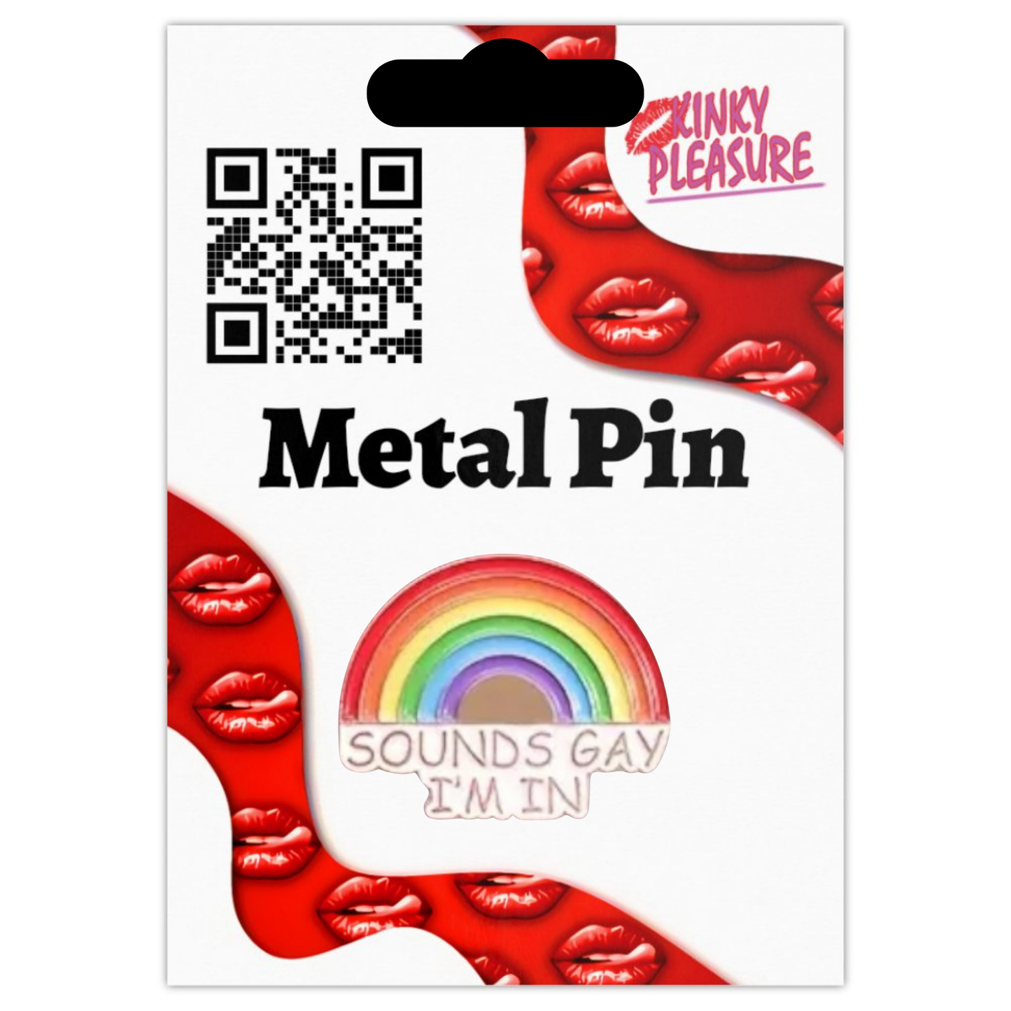 Kinky Pleasure - KPB015 - Badge / Pin - Rainbow Sounds Gay Im In - 2,3x2,9cm