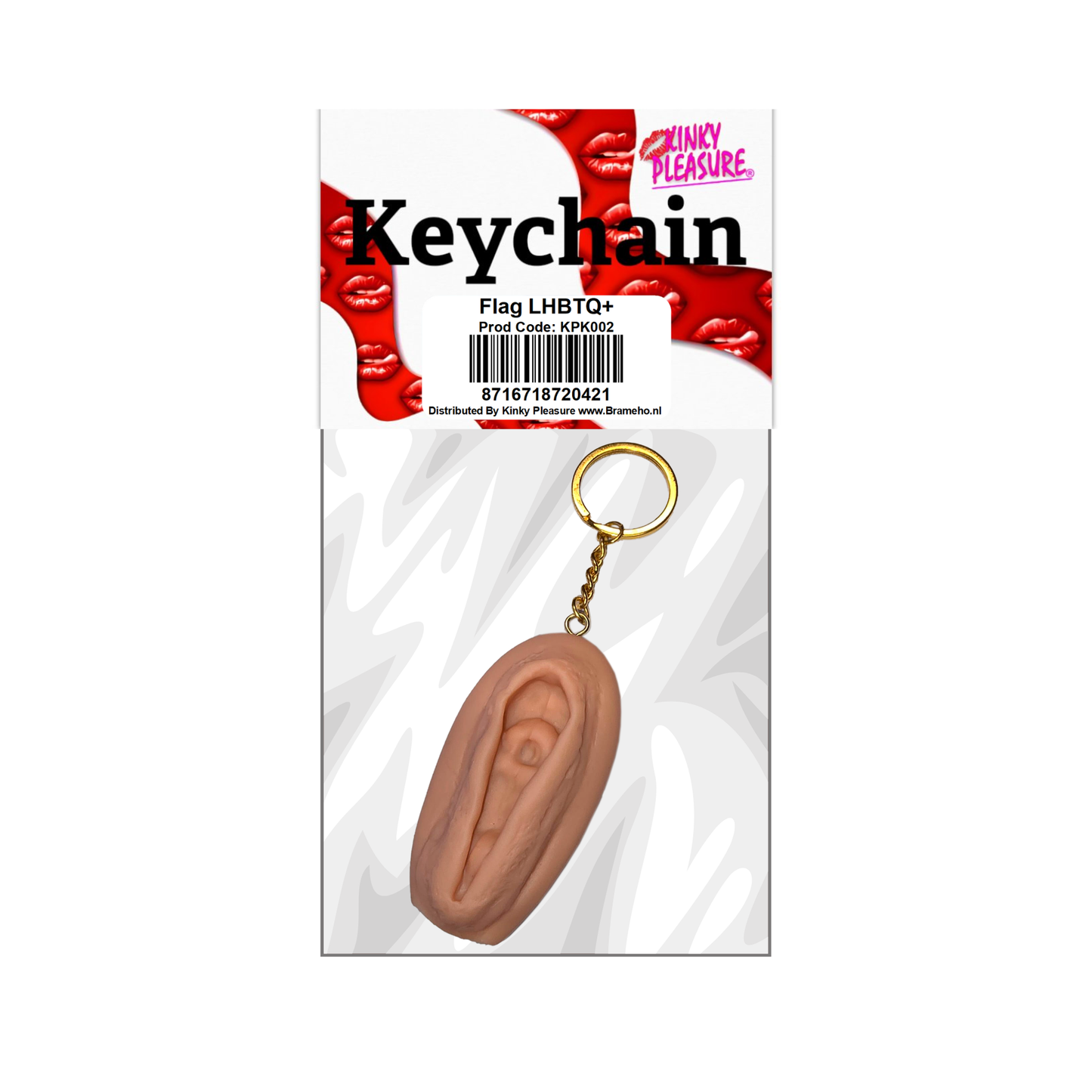 Kinky Pleasure - DS048 - Vagina Keychain – Flesh Tone Soft-Touch Fun