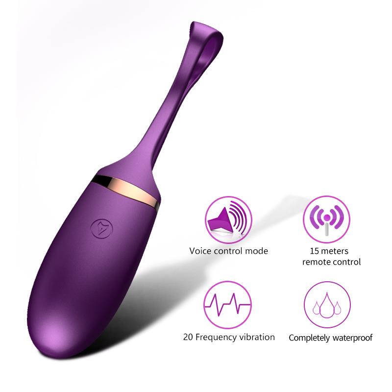 Foxshow - 63-00002 - Vibrating silicone Love egg - Remote control - Rechargeable - 10 function - Voice Control - Colour box