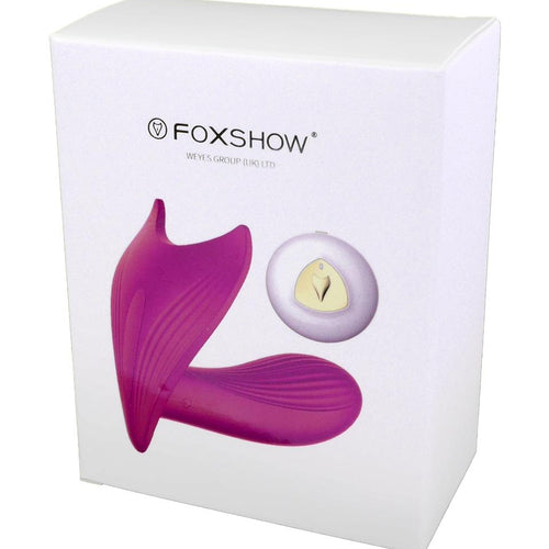 Foxshow - 63-00005 - Remote control  Panty vibrator - Heat function - Voice control function - 10 Function - Rechargeable - 9 cm x 9 cm - Luxury Giftbox - Purple