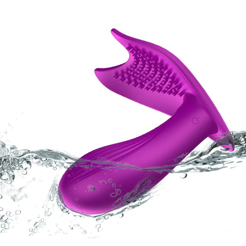 Foxshow - 63-00005 - Remote control  Panty vibrator - Heat function - Voice control function - 10 Function - Rechargeable - 9 cm x 9 cm - Luxury Giftbox - Purple