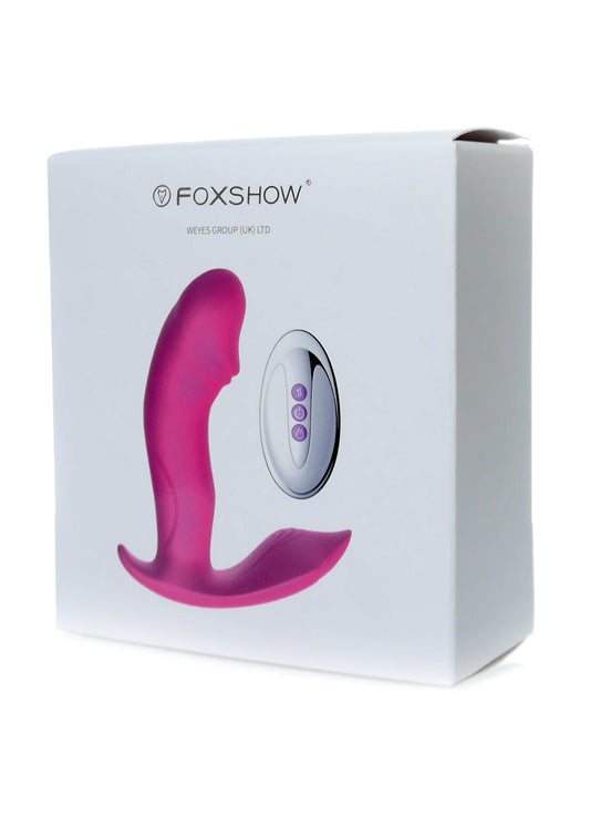 Foxshow - 63-00006 - Remote control  Panty vibrator - Heat function - Voice control function - 10 Function - Rechargeable - 12,5 cm x 9 cm - Luxury Giftbox - Purple