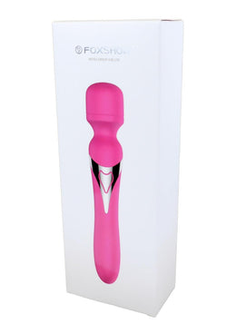 Foxshow - 63-00011 - Dual Massager - Design G spot Vibrator - 22,6 cm - 7 Pulsation modes and  7 Function - Rechargeable  - width 3,2/ 4,2 cm  - Luxury Giftbox - Pink