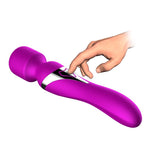Foxshow - 63-00012 - Dual Massager - Design G spot Vibrator - 22,6 cm - 7 Pulsation modes and  7 Function - Rechargeable  - width 3,2/ 4,2 cm  - Luxury Giftbox - Purple