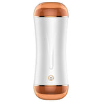 Foxshow -  63-00019 - Double End Masturbator Cup - Big heavy size - Rechargeable - 10 Function  - 19,5 cm  - Dia outside 7,5 cm - Luxury Giftbox - white