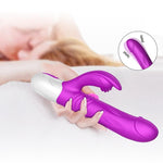 Foxshow - 63-00023 - g spot Vibrator-Silicone Vibrator  - USB - 10 Function + Expander and Thrusting Function - Luxury colour box - Purple