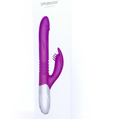 Foxshow - 63-00023 - g spot Vibrator-Silicone Vibrator  - USB - 10 Function + Expander and Thrusting Function - Luxury colour box - Purple