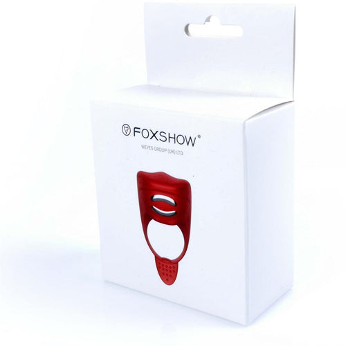 Foxshow - 63-00024 - Vibrating cockring Electrostimulation - Vibrator-Silicone Ring - Red - USB - 7 Function - luxury colour box