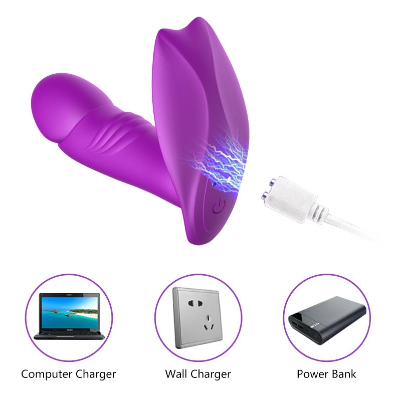 Foxshow - 63-00025 - Stimulator-Silicone Panty Vibrator USB 7 Function / Heating / Impact function - Luxury Giftbox - Purple
