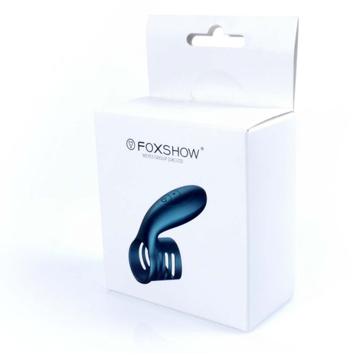 Foxshow - 63-00026 - Vibrating Silicone Cockring Blue - USB - 7 Function