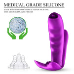 Foxshow - 63-00027 - Remote control  Panty vibrator - Heat function - Clit stimulation function - 10 Function - Rechargeable - 10,9 cm x 2,8 cm - Luxury Giftbox - Purple