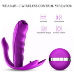 Foxshow - 63-00027 - Remote control  Panty vibrator - Heat function - Clit stimulation function - 10 Function - Rechargeable - 10,9 cm x 2,8 cm - Luxury Giftbox - Purple