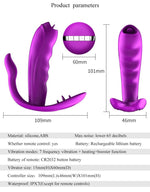 Foxshow - 63-00027 - Remote control  Panty vibrator - Heat function - Clit stimulation function - 10 Function - Rechargeable - 10,9 cm x 2,8 cm - Luxury Giftbox - Purple