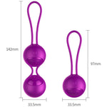 Foxshow - 63-00003 - Remote control  Kegel balls 2 Pack -  2 balls and 1 ball version in same Pack - 10 Function - Rechargeable - Luxury Giftbox - Purple