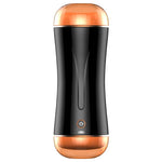 Foxshow - 63-00030 - Masturbator-Vibrating Masturbation Cup - 19,5 cm - USB - 10 function + Interactive Function / Double Ends - Luxury Giftbox - Black