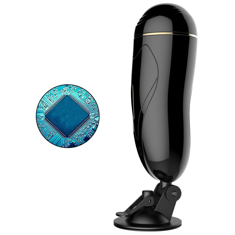 Foxshow - 63-00033 - Masturbator-Vibrating Masturbation Cup USB 7 + Interactive Function / Talk Mode - Luxury Giftbox - Black