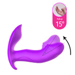 Foxshow - 63-00036 - Remote Control Panty Vibrator - Heat Function & Voice Control - 10 Function - Rechargeable - 12,5 cm x 9 cm - Luxury Giftbox - Purple