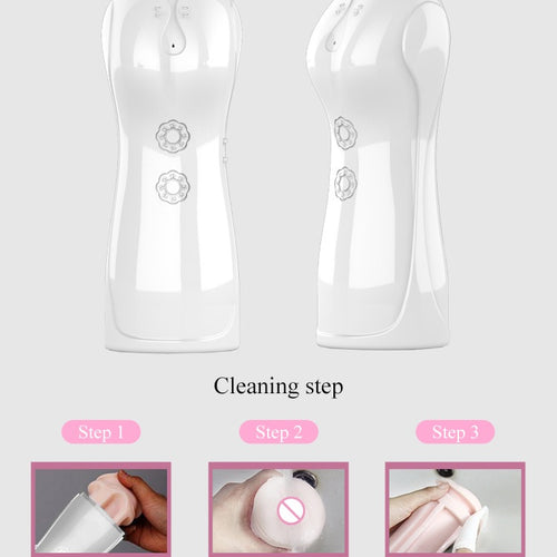 Foxshow - 63-00038 - Masturbator - Vibrating and Flashing Masturbation Cup - USB - 7 Function / Talk Mode - White