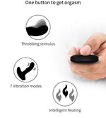Boss of Toys - Vibrator - Silicone Massager - USB - 7 Function - Pulsator - Heating - Black - 63-00040