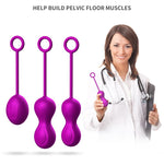 Foxshow - 63-00044 - Kegel ball 3 Pack set - 7,9 cm / 7,4 cm / 4,7 cm - Purple  - Geisha ball set