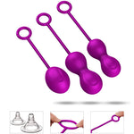 Foxshow - 63-00044 - Kegel ball 3 Pack set - 7,9 cm / 7,4 cm / 4,7 cm - Purple  - Geisha ball set