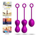 Foxshow - 63-00044 - Kegel ball 3 Pack set - 7,9 cm / 7,4 cm / 4,7 cm - Purple  - Geisha ball set