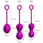 Foxshow - 63-00044 - Kegel ball 3 Pack set - 7,9 cm / 7,4 cm / 4,7 cm - Purple  - Geisha ball set