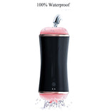 Foxshow - 63-00045 - Masturbator-Vibrating Masturbation Cup - USB 10 function + Interactive Function / Double Ends  - Luxury Giftbox - Black
