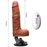 Foxshow - 63-00047 - Remote control  Realistic vibrator - Up & down - Rotating - Heat function - Wallmounting -  Silicone 10 Function - 21 cm- Rechargeable - Luxury Giftbox - Flesh