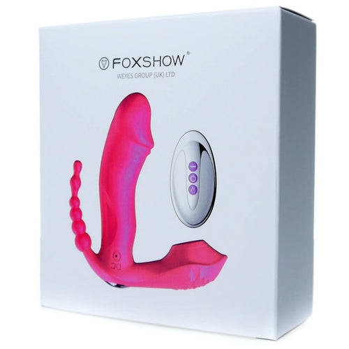 Foxshow - 63-00050 - Silicone Panty Vibrator - USB rechargeable - 7 vibrations - Heating -  7 Frequency Of Sucking  - Luxury Giftbox - Pink