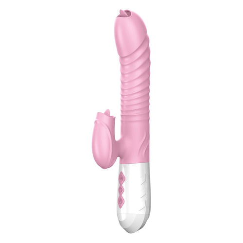 Boysoftoys - 63-00051 - Wibrator-Silicone Vibrator - USB Rechargeable - 7 Functions and Thrusting Function - Heating - Pink