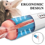 Foxshow - 63-00052 - Big size - 27,5 Cm - Masturbator cup - Sound  Vibrating, Flashing Masturbation - USB rechargeable -  7 Function - Dia outside  8 cm