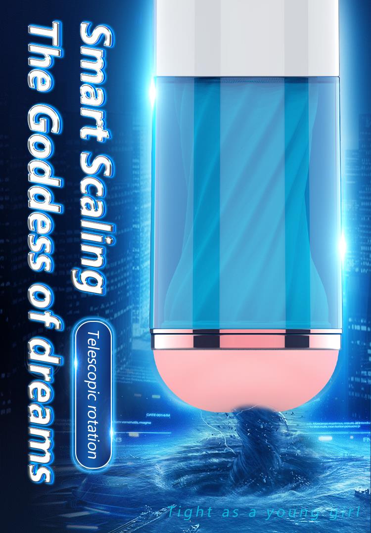 Foxshow - 63-00052 - Big size - 27,5 Cm - Masturbator cup - Sound  Vibrating, Flashing Masturbation - USB rechargeable -  7 Function - Dia outside  8 cm - Luxury Giftbox - white /with blue