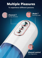 Foxshow - 63-00052 - Big size - 27,5 Cm - Masturbator cup - Sound  Vibrating, Flashing Masturbation - USB rechargeable -  7 Function - Dia outside  8 cm