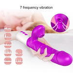 Foxshow - 63-00054 - Airsucker & G spot Vibrator -Silicone- Up & down also - 7 function -  23cm length - 3 Thrusting - Heating - 7 Frequency Of Sucking  - Luxury Giftbox - Purple