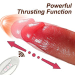 Boysoftoys - 63-00073 - Silicone Realistic Vibrator, Remote - 10 vibration modes 7 thrusting function, Heating