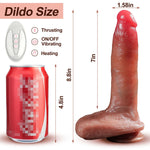 Boysoftoys - 63-00073 - Silicone Realistic Vibrator, Remote - 10 vibration modes 7 thrusting function, Heating