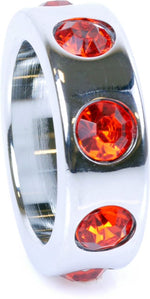 Bossoftoys - 64-00004 - Metal - Cockring - Diamonds - Red - Small