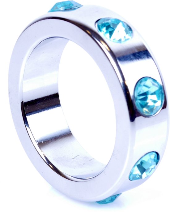 Bossoftoys - 64-00005 - Metal - Cockring  - Diamonds - Blue - Small