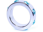 Bossoftoys - 64-00005 - Metal - Cockring  - Diamonds - Blue - Small